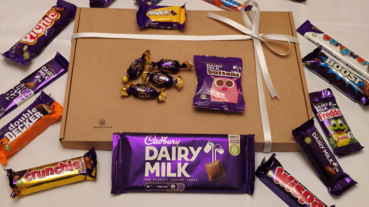 Cadbury Chocolate Bar Gift Box Set | Personalised Hamper | New Year | Birthday | Grand Treasure (Large)