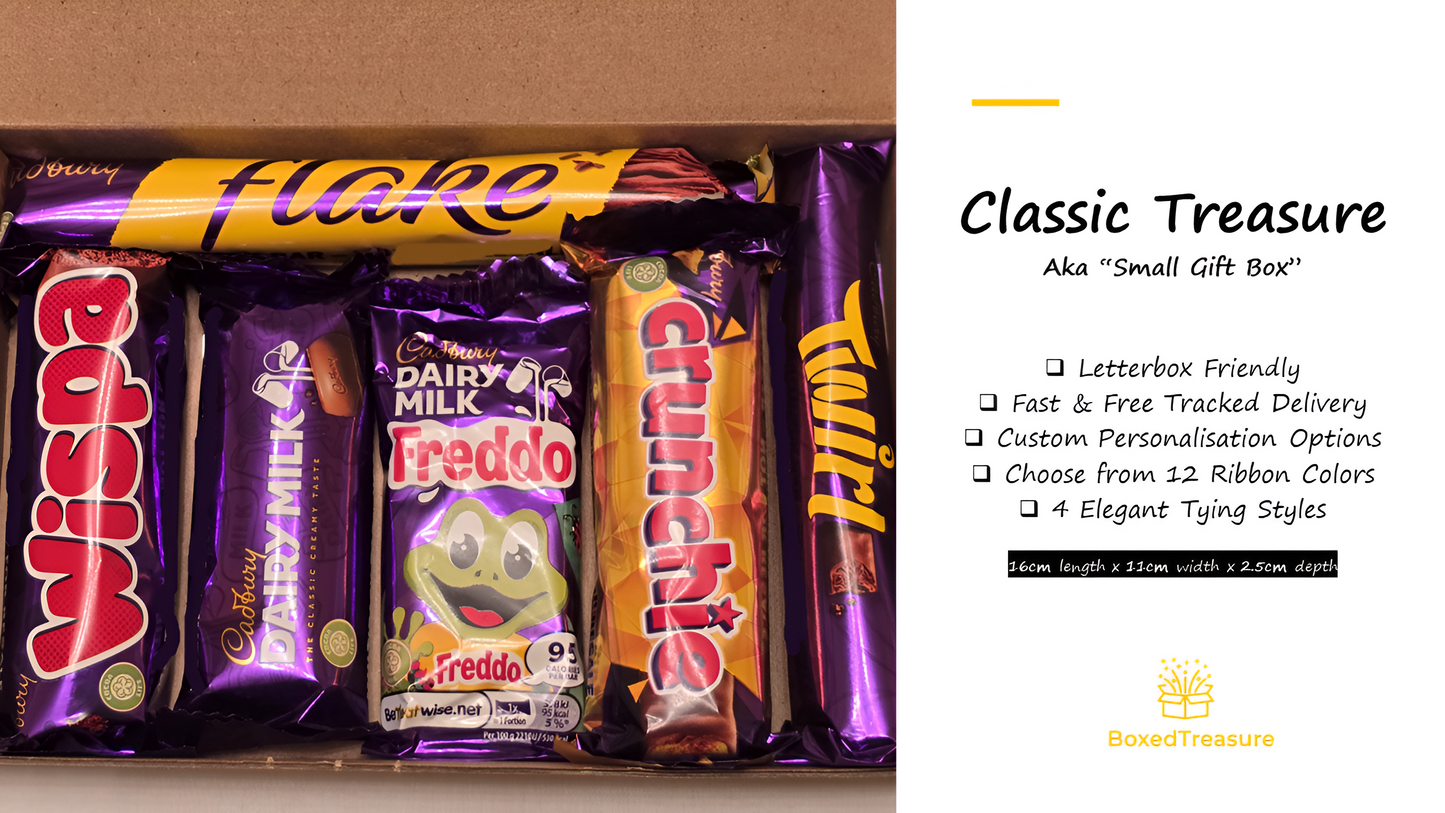 Cadbury Chocolate Bar Gift Box Set | Personalised Hamper | New Year | Birthday | Classic Treasure (Small)